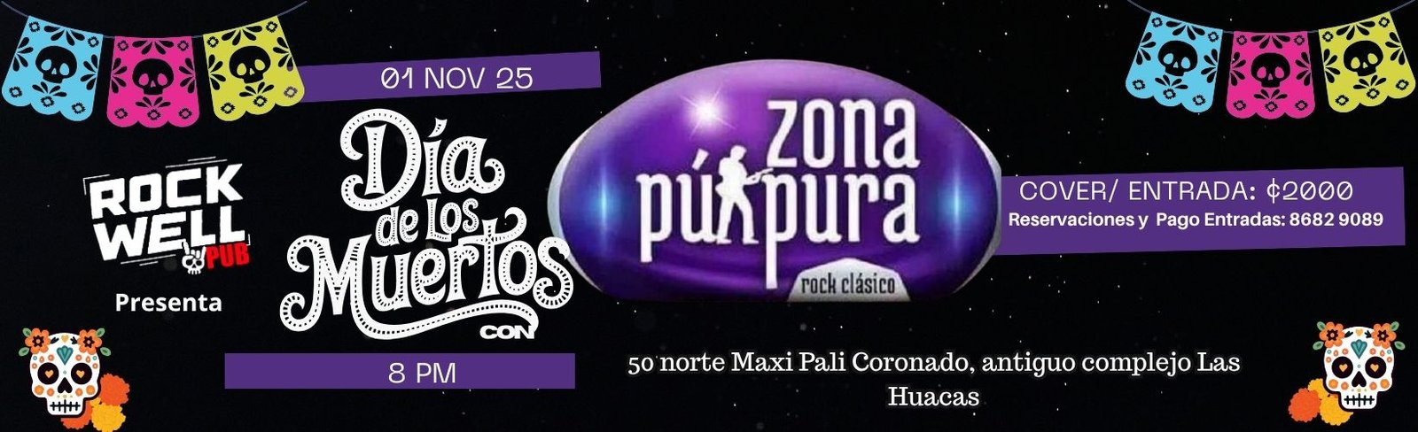 Día de Muertos con Zona Púrpura.